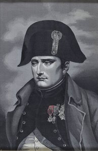Sidenvävande porträtt av kejsar Napoléon I Bonaparte 1769-1821 av Unbekannt