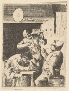Sångare som står mellan två rökare, 1610-85. av Unbekannt