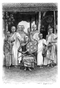 Singhalesiska buddhistiska präster, Sri Lanka, 1895 av Unbekannt