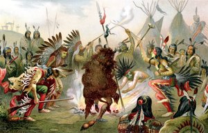 Sioux krigsdans, 1888 av Unbekannt