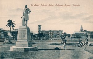 Sir Stuart Steuart Baileys staty, Dalhousie Square, Calcutta, c1910 av Unbekannt