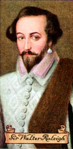 Sir Walter Raleigh, hämtat från en serie cigarettkort, 1935 av Unbekannt