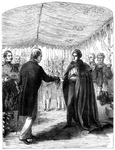 Sir Walter Scott presenterar St Andrews kors till kung George IV, 1822 av Unbekannt