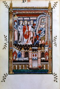 Sisinnius uppmanar den helige Denis att avsäga sig sin tro, 1317 av Unbekannt