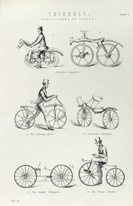 Sex tidiga former av cykel, c1870 av Unbekannt