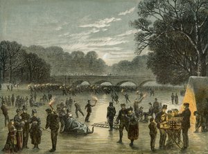 Skridskoåkning på Serpentine i Hyde Park, London, c1850 av Unbekannt