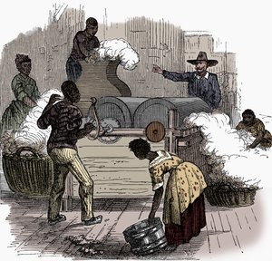 Slavarbete på en bomullsplantage i södra delstaterna i Amerika, 1860 av Unbekannt