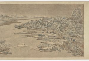 Snöröjning på berg och floder, efter Wang Wei, 1500-1600-talet. av Unbekannt