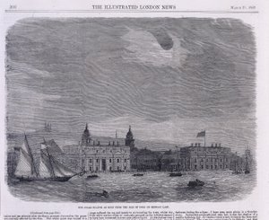 Solförmörkelse sett över Royal Observatory, Greenwich, 1858 av Unbekannt