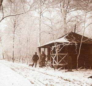 Soldater i snön, Marquenterre, norra Frankrike, c1914-c1918 av Unbekannt