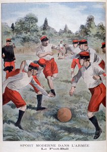Soldater från den franska armén spelar fotboll, 1902 av Unbekannt