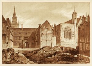 Sydostvy av Guildhall Chapel och Blackwell Hall, City of London, 1886 av Unbekannt