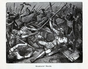 Spartacus död, 1882 av Unbekannt