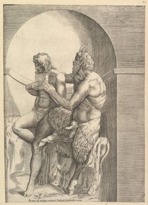 The Mirror of Roman Magnificence: Pan Teaching the Young Olympus to Play the Flute, ca. 1540-80. av Unbekannt
