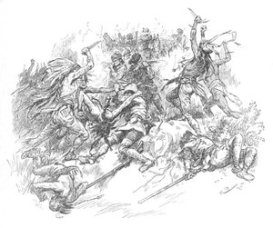 Sprang ut ur morasset och flög i strupen på de kända gevärsmännen, 1902 av Unbekannt