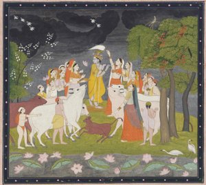 Sri Krsna med flöjten, ca. 1790-1800. av Unbekannt