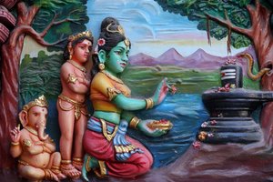 Sri Vadapathira Kaliamman hinduiskt tempel. Ganesha, även känd som Ganapati och Vinayaka, är en av de mest dyrkade gudarna i det hinduiska pantheonet. Singapore av Unbekannt