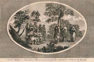 St Augustine, en benediktinermunk, predikade första gången för sachsarna i Kent, 597 1793 av Unbekannt