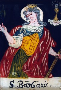 St Barbara, kristen jungfrumartyr, 1800-talet av Unbekannt