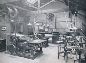 St. Bride Foundation School. Boktrycksmaskinrummet, 1917 av Unbekannt