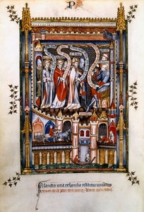 St Denis, St Rusticus och St Eleutherius före Sisinnius, 1317 av Unbekannt