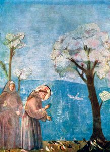 St Francis predikar för fåglarna, 1297-1299, c1900-1920 av Unbekannt