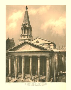 St George, Bloomsbury, Utsikt från sydost, mitten av slutet av 1800-talet. av Unbekannt