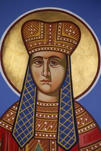 St Helen fresk i Pedoulas ortodoxa kyrka, Cypern, 20150510, Pedoulas, Cypern av Unbekannt