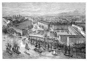 St Katherines Docks, London, sent 1800-tal av Unbekannt