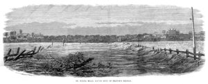 St Kilda Road, södra sidan av Princes Bridge - Översvämningar vid Melbourne, Australien, 1864 av Unbekannt
