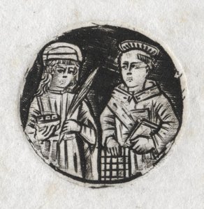 St. Lawrence och St. Lucy, ca. 1487. av Unbekannt