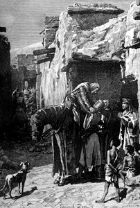 St Louis, kung av Frankrike, sökte skydd från saracenerna, 1909 av Unbekannt