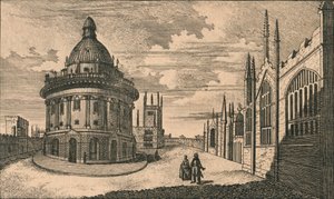 St. Marys Church och Radcliffe Library i Oxford, 1700-talet. av Unbekannt