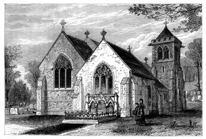 St Michaels Church och Benjamin Disraelis grav 1804-1881, sent 1800-tal av Unbekannt