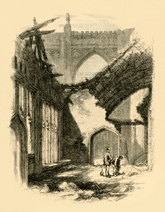 St Stephens kapell. - Interiör efter branden, 1881. av Unbekannt