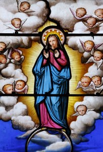 Målat glas i Saint-Louis katedral: Jungfru Maria, Blois, Frankrike av Unbekannt