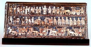 Standard of Ur, krigssidan, från den kungliga kyrkogården i Ur, Sumerian, c2500 f.Kr. av Unbekannt