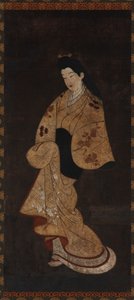 Stående figur av en flicka, Edo-period, 1700-talet. av Unbekannt