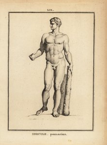 Staty av Hercules Pomarius, romersk hjälte och gud, med en stor klubba av Unbekannt