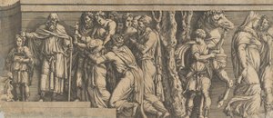 Staty av Niobe och hennes tillbedjare, med Apollo och Diana och andra figurer, 1543-47. av Unbekannt