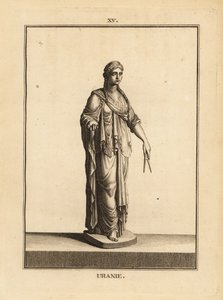 Staty av Urania, astronomimusa, med ett par kompasser av Unbekannt