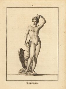 Staty av herdeungdomen Ganymedes, bortförd av Zeus, med en örn av Unbekannt