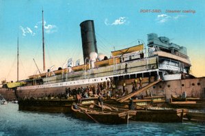 Ångbåtskolning, Port Said, Egypten, 1900-talet av Unbekannt