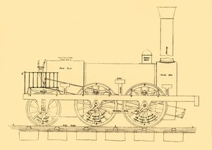 Stephensons 1833 lokomotiv, 1887. av Unbekannt