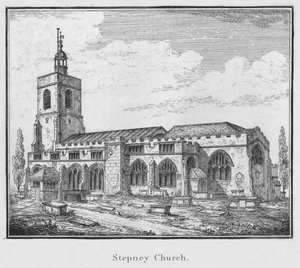 Stepney kyrka, c1792 av Unbekannt