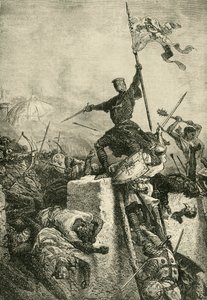 Stormningen av Konstantinopel av Baldwin, greve av Flandern, 1204, 1890. av Unbekannt
