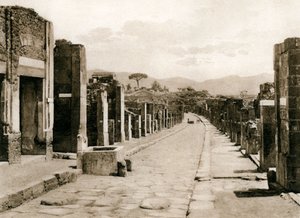 Strada dell Abbondanza, Pompeji, Italien, ca 1900-talet av Unbekannt