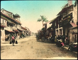 Gata i Rangoon, Burma, sent 1800-tal eller tidigt 1900-tal av Unbekannt