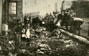 Gata i St. Ives efter ett besök från en översvämning, 1901. av Unbekannt