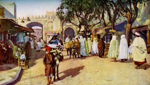 Gatubild, Kairouan, Tunisien, c1924 av Unbekannt